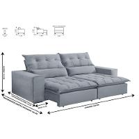 Sofá Retrátil E Reclinável Orion 2,30m 04 Lugares Txr Prata - 7