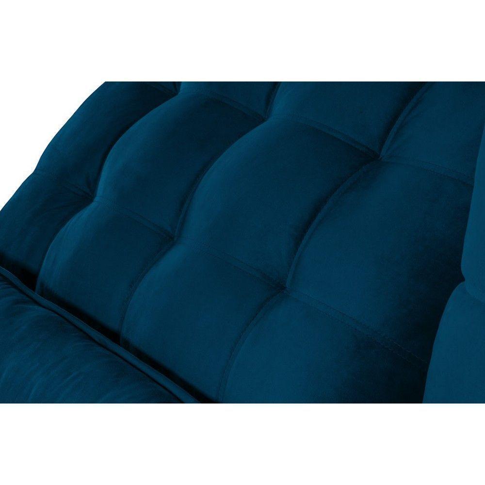 Sofá 6 Lugares 2.90 Mt Retrátil E Reclinável Veludo Azul - 3