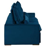 Sofá 6 Lugares 2.90 Mt Retrátil E Reclinável Veludo Azul - 11