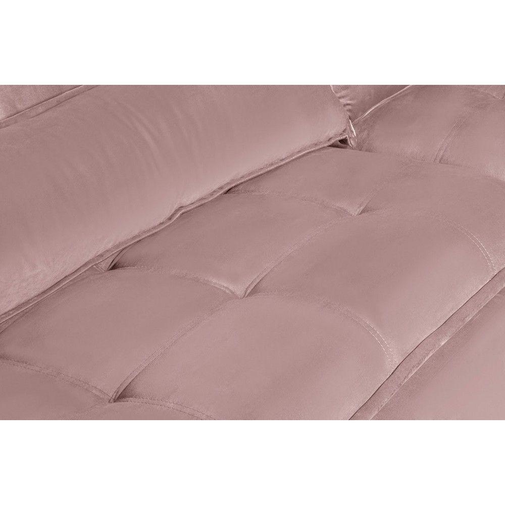 Sofá 6 Lugares 2.90 Mt Retrátil E Reclinável Veludo Rose - 4