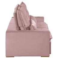 Sofá 6 Lugares 2.90 Mt Retrátil E Reclinável Veludo Rose - 6