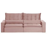 Sofá 6 Lugares 2.90 Mt Retrátil E Reclinável Veludo Rose - 10