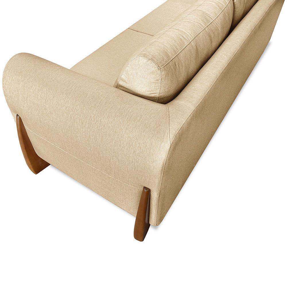 Sofá 2 Lugares 1,60m Lottus Pés Castanho-Pallazio Dourado - 4