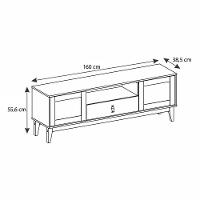 Rack Sala Esmeralda Para Tv Até 60 Polegadas Pés Em Madeira Cinza Perola/noce - 10
