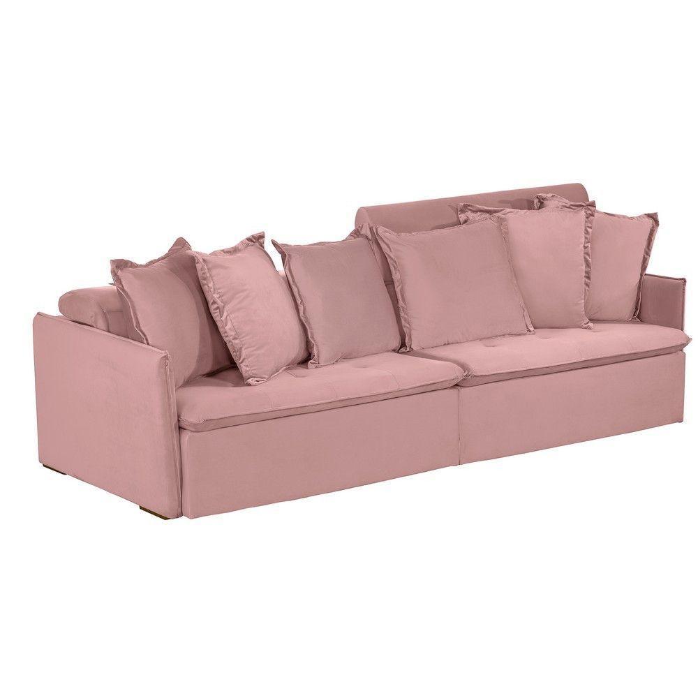 Sofá 5 Lugares 2.90 Mt Com Molas Retrátil E Reclinável Rose - 4