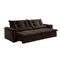 Sofá Retrátil E Reclinável Apolo 2,50m 4 Lugares Marrom - 8