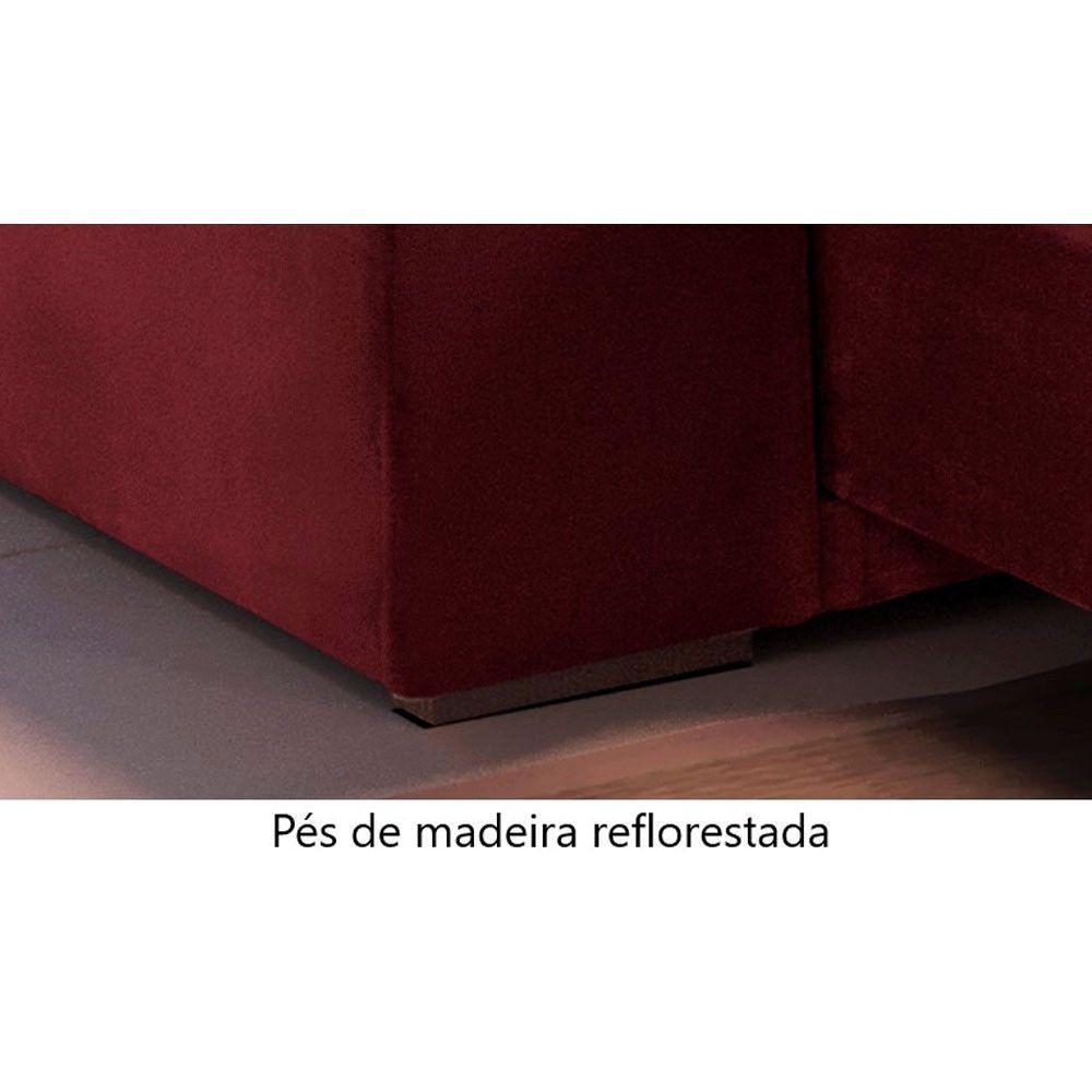 Sofá Retrátil E Reclinável Atenas 2,50m 4 Lugares Bordô - 3