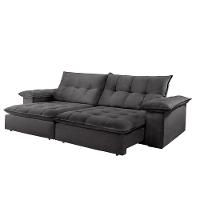 Sofá Retrátil E Reclinável Atlanta 2,50m 4 Lugares Cinza - 8