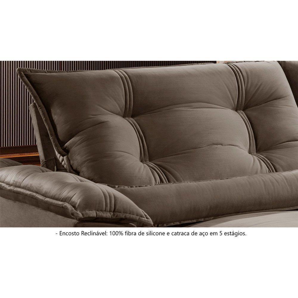 Sofá Retrátil E Reclinável Apolo 2,30m 4 Lugares Bege - 4