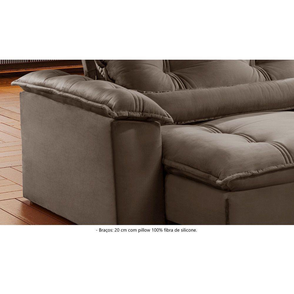 Sofá Retrátil E Reclinável Apolo 2,30m 4 Lugares Bege - 5