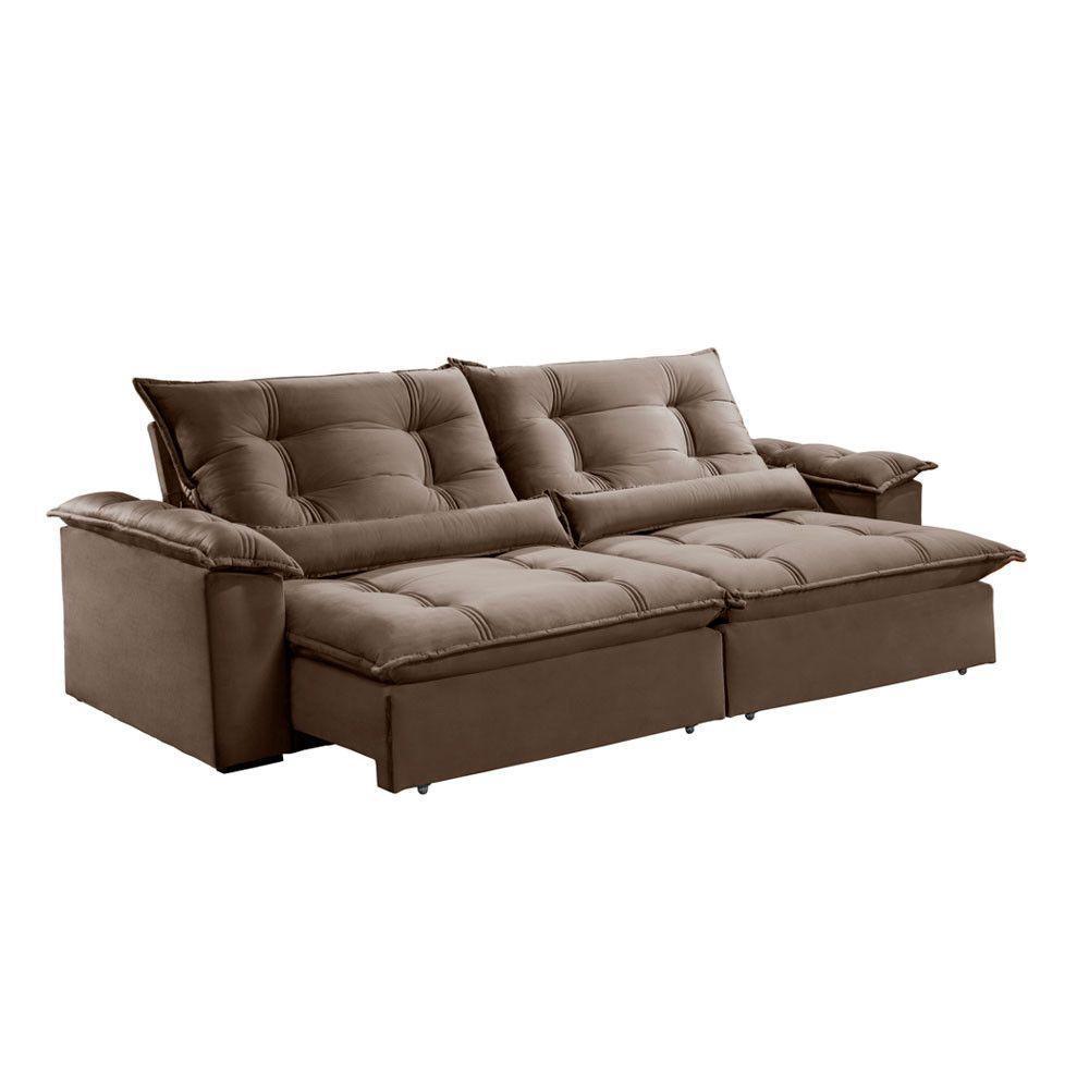 Sofá Retrátil E Reclinável Apolo 2,30m 4 Lugares Bege - 8