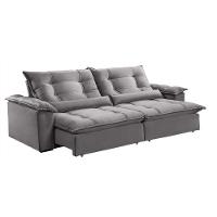 Sofá Retrátil E Reclinável Apolo 2,50m 4 Lugares Prata - 8