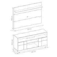 Home Para Tv Com Portas Vernita Noce Preto - 17