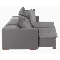 Sofá 5 Lugares 2.50 Mt Com Molas Retrátil E Reclinável Cinza - 9