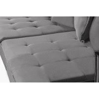 Sofá 5 Lugares 2.50 Mt Com Molas Retrátil E Reclinável Cinza - 11