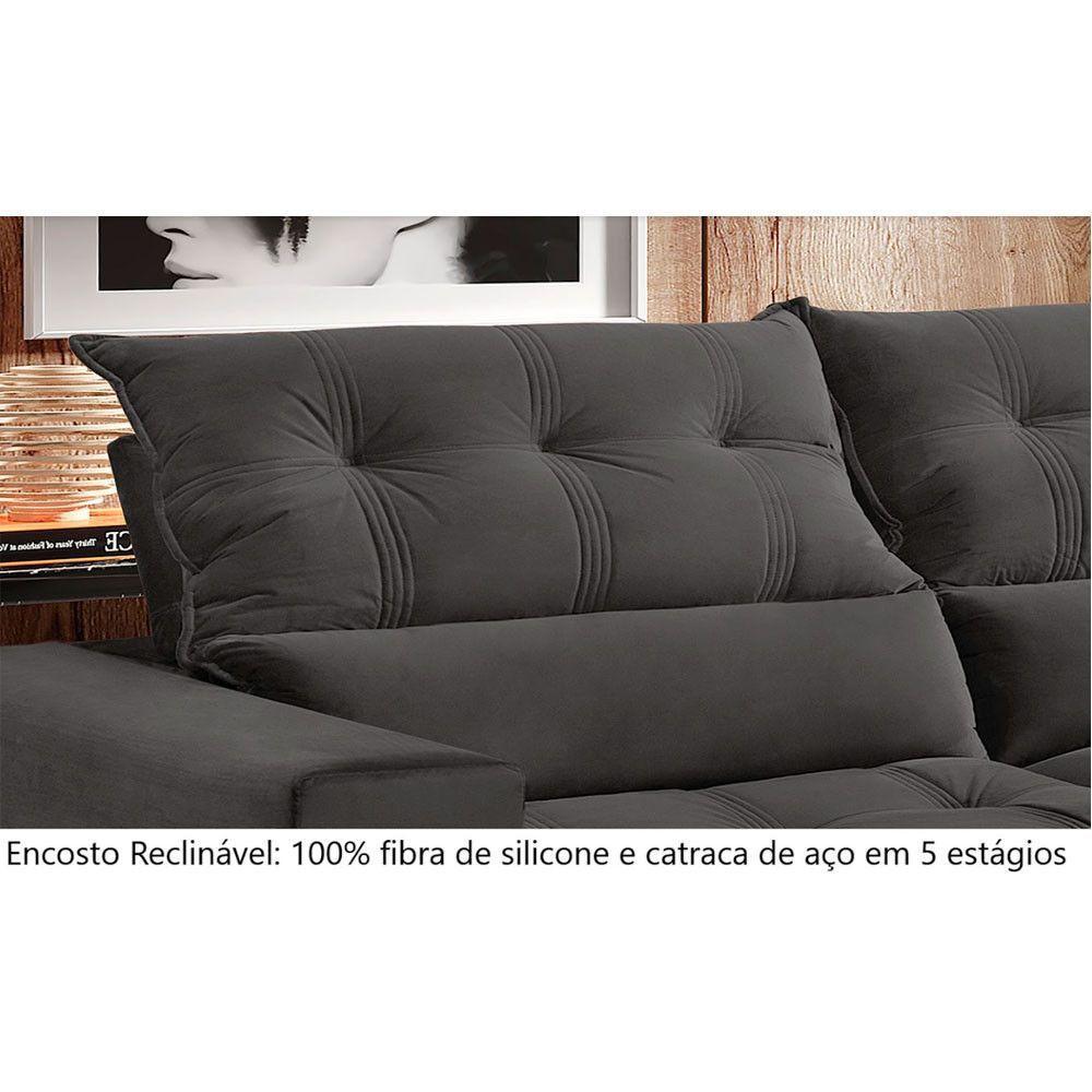Sofá Retrátil E Reclinável Orion 2,90m 05 Lugares Txr Cinza - 5