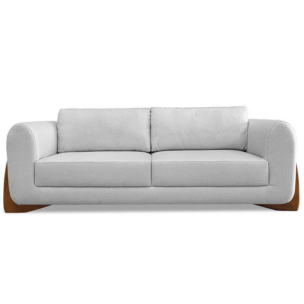 Sofá 2 Lugares 1,60m Lottus Pés Castanho-Pallazio Cinza - 7