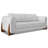 Sofá 2 Lugares 1,60m Lottus Pés Castanho-Pallazio Cinza - 1