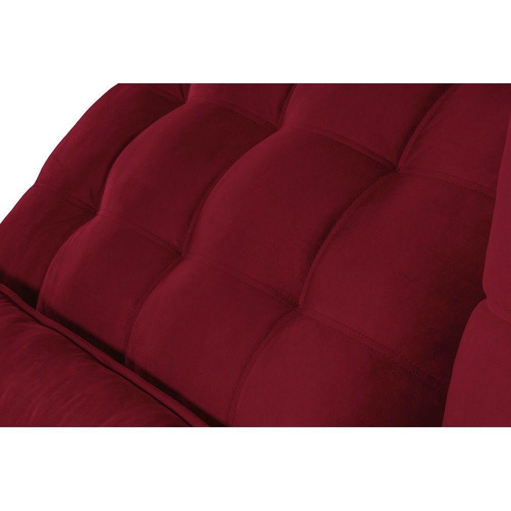 Sofá 6 Lugares 2.90 Mt Retrátil E Reclinável Veludo Vermelho - 3