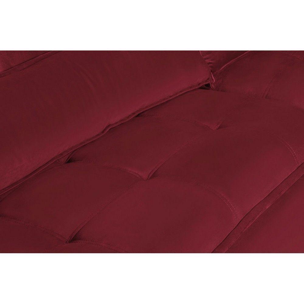 Sofá 6 Lugares 2.90 Mt Retrátil E Reclinável Veludo Vermelho - 4