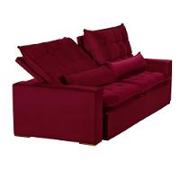 Sofá 6 Lugares 2.90 Mt Retrátil E Reclinável Veludo Vermelho - 9