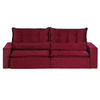 Sofá 6 Lugares 2.90 Mt Retrátil E Reclinável Veludo Vermelho - 19