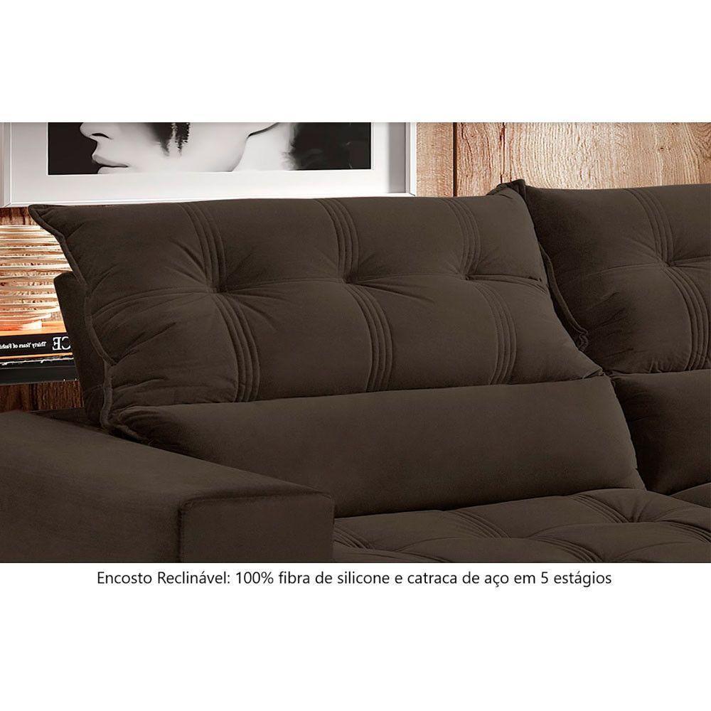 Sofá Retrátil E Reclinável Orion 2,10m 03 Lugares Txr Marrom - 5
