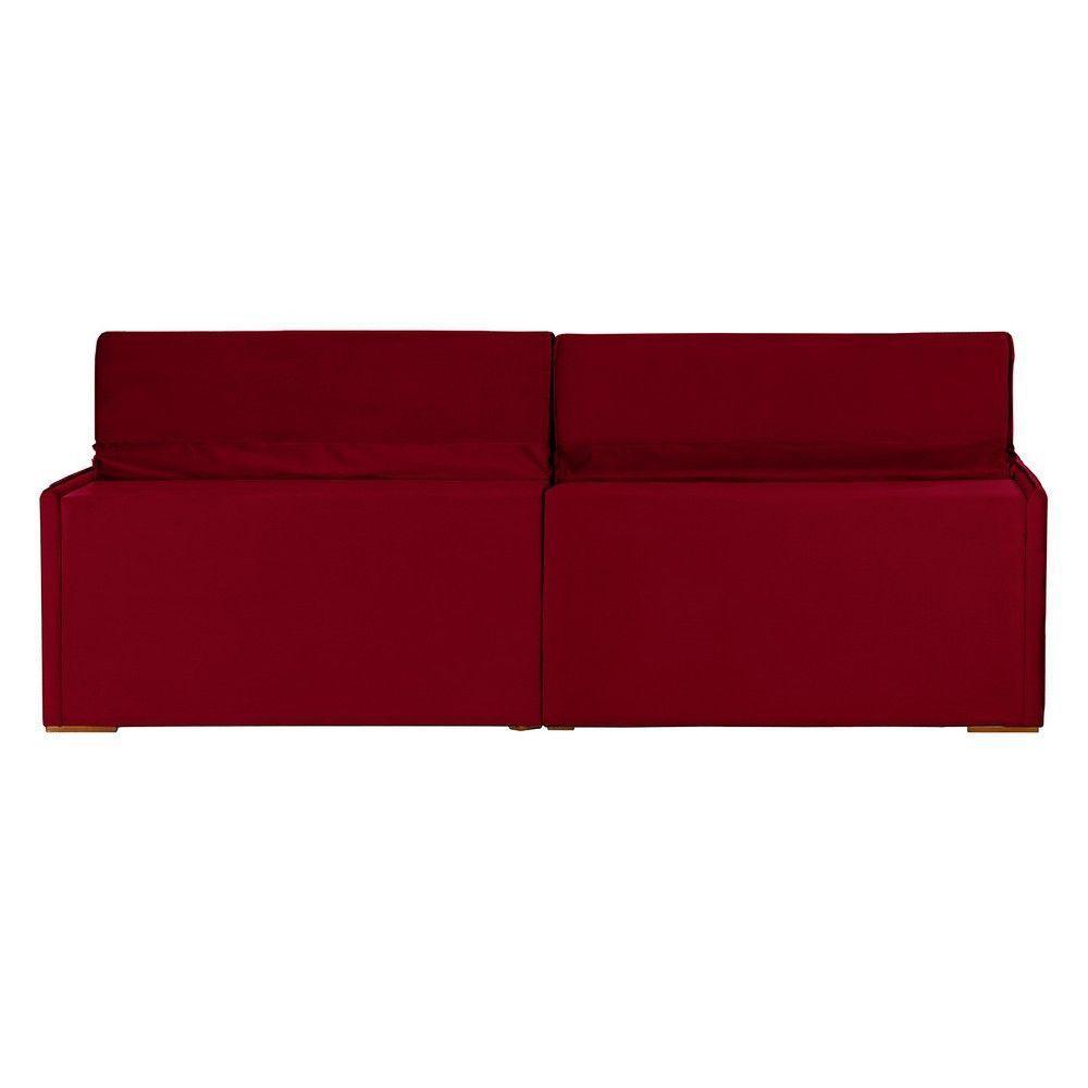 Sofá 5 Lugares Com Molas Retrátil E Reclinável Vermelho - 2