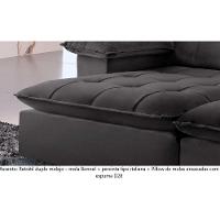 Sofá Retrátil E Reclinável Atlanta 1,80m 02 Lugares Cinza - 6