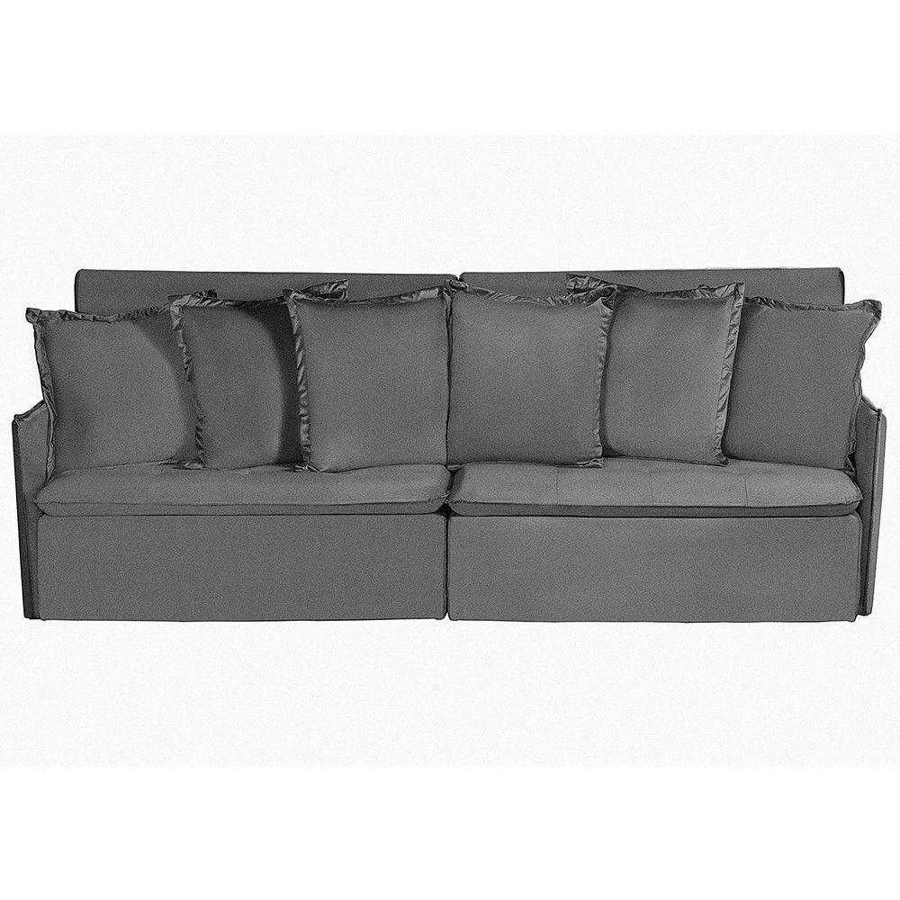 Sofá 6 Lugares 2.90 Mt Com Molas Retrátil E Reclinável Cinza - 8