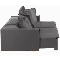 Sofá 6 Lugares 2.90 Mt Com Molas Retrátil E Reclinável Cinza - 5