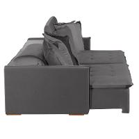 Sofá 5 Lugares 2.90 Mt Com Molas Retrátil E Reclinável Cinza