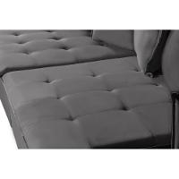 Sofá 5 Lugares 2.90 Mt Com Molas Retrátil E Reclinável Cinza - 5