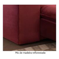 Sofá Retrátil E Reclinável Orion 1,80m 02 Lugares Txr Bordô - 3