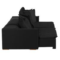 Sofá 5 Lugares 2.90 Mt Com Molas Retrátil E Reclinável Preto