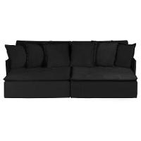 Sofá 5 Lugares 2.90 Mt Com Molas Retrátil E Reclinável Preto - 7