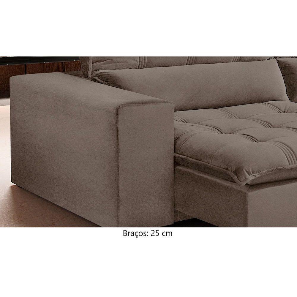 Sofá Retrátil E Reclinável Orion 2,30m 04 Lugares Txr Bege - 4