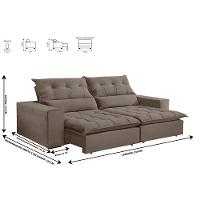 Sofá Retrátil E Reclinável Orion 2,30m 04 Lugares Txr Bege - 7