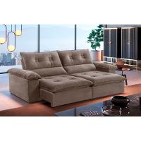 Sofá Retrátil E Reclinável Atenas 2,30m 4 Lugares Bege - 1