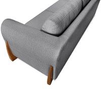 Sofá 2 Lugares 1,80m Lottus Grafite Pés Castanho-Pallazio.