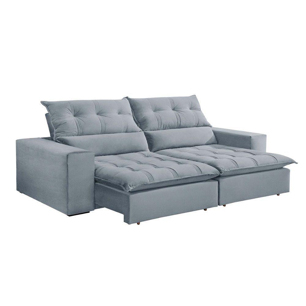 Sofá Retrátil E Reclinável Orion 2,50m 04 Lugares Txr Prata - 8