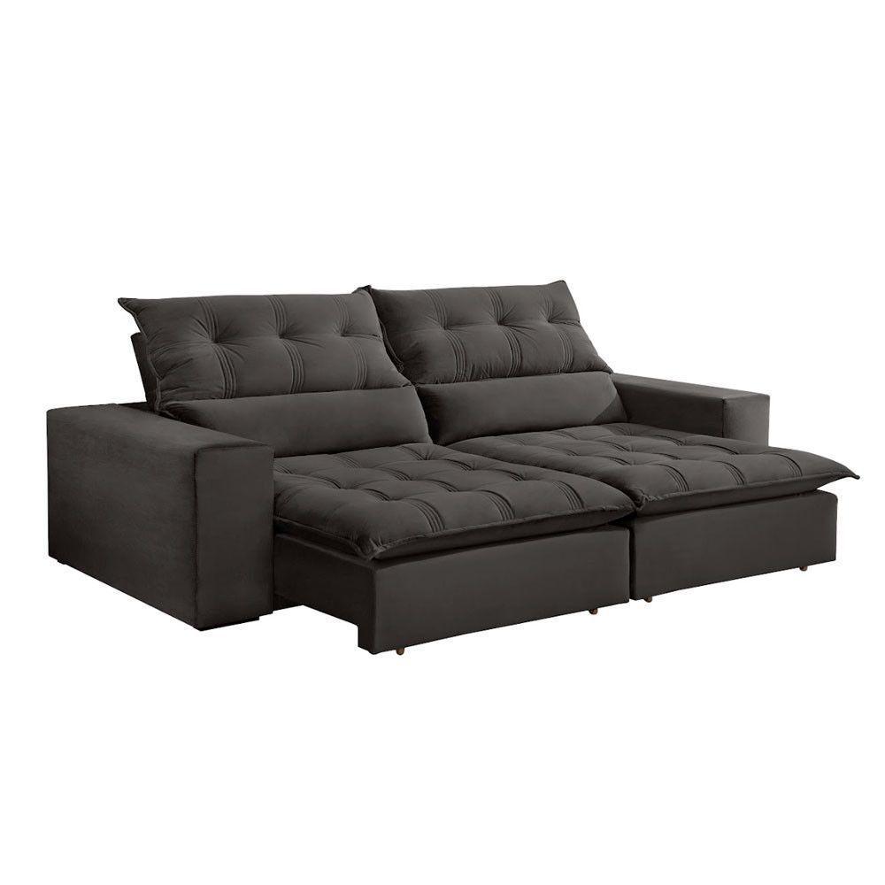 Sofá Retrátil E Reclinável Orion 2,50m 04 Lugares Txr Cinza - 8