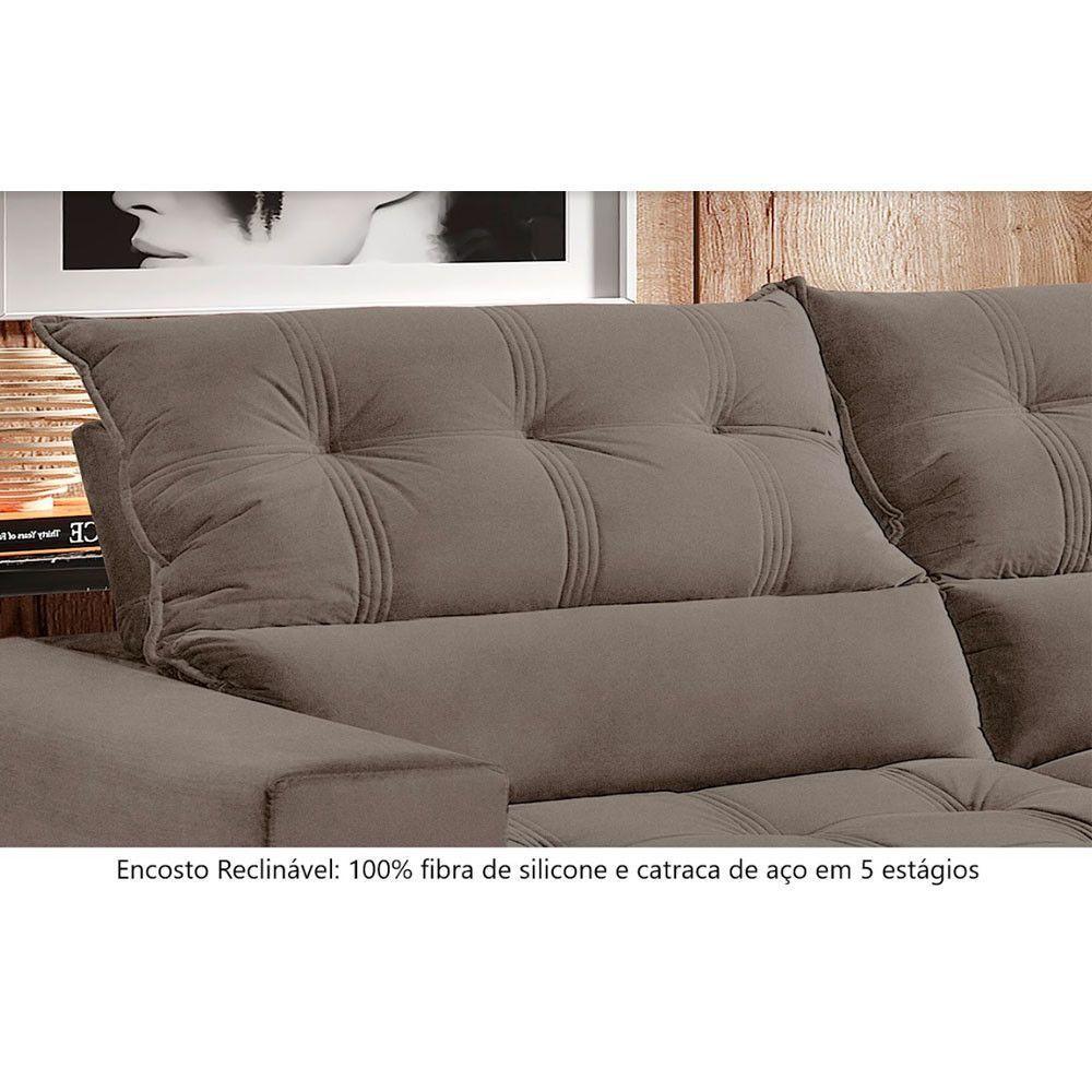 Sofá Retrátil E Reclinável Orion 2,50m 04 Lugares Txr Bege - 5