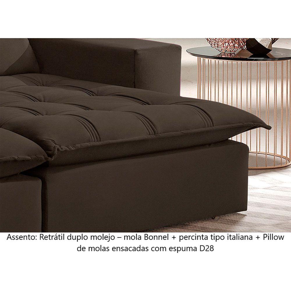 Sofá Retrátil E Reclinável Orion 2,90m 05 Lugares Txr Marrom - 6