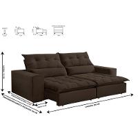 Sofá Retrátil E Reclinável Orion 2,90m 05 Lugares Txr Marrom - 7