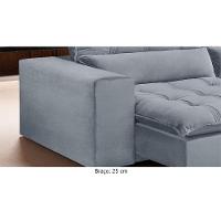 Sofá Retrátil E Reclinável Orion 2,90m 05 Lugares Txr Prata