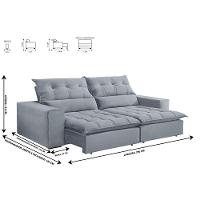 Sofá Retrátil E Reclinável Orion 2,90m 05 Lugares Txr Prata - 7