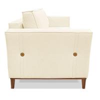 Sofá Living 2 Lugares 1,70M Vega Linho Pés Castanho Bege