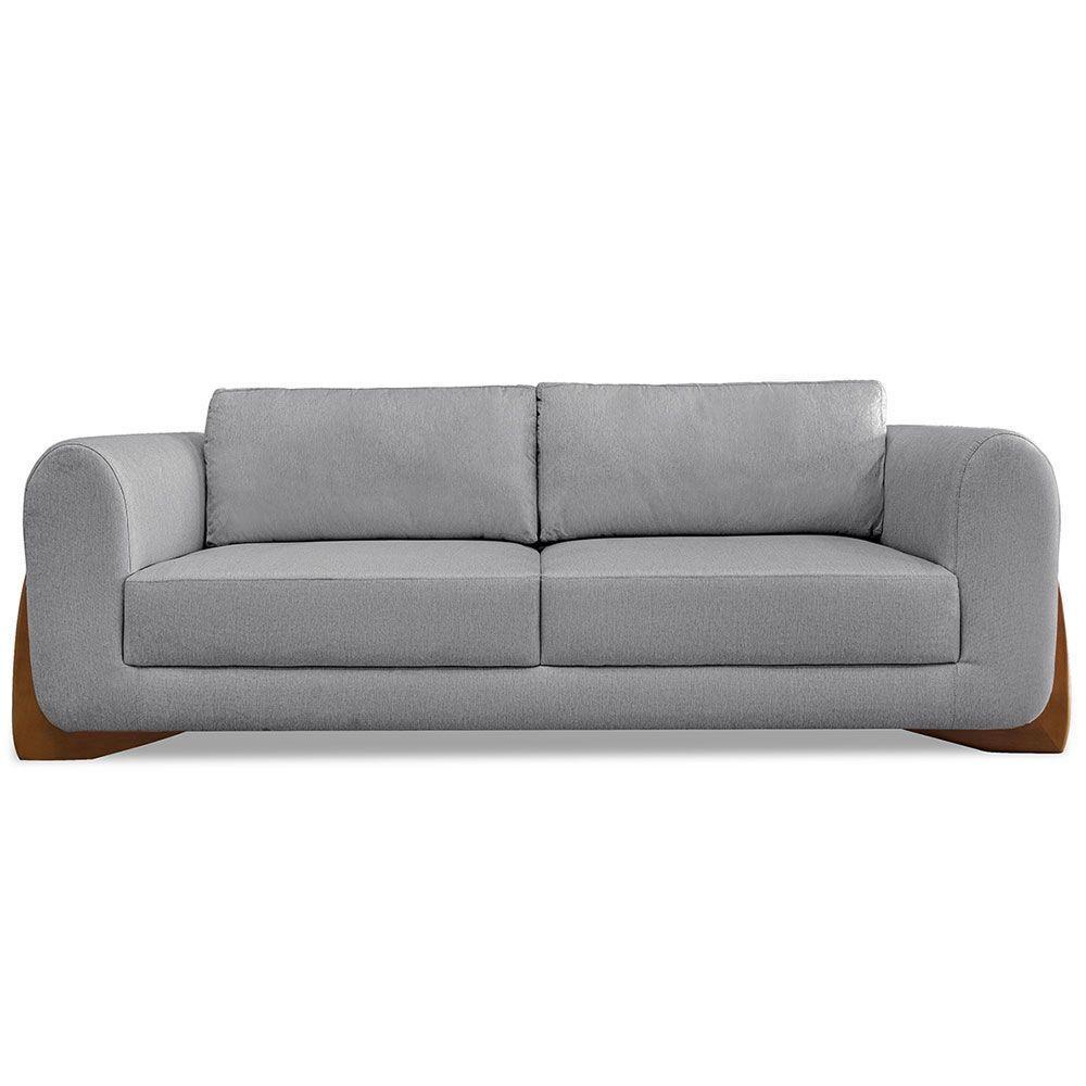 Sofá 2 Lugares 1,60m Lottus Pés Castanho-Pallazio Grafite - 7