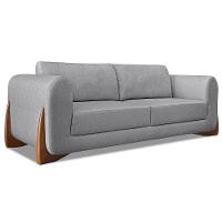 Sofá 2 Lugares 1,60m Lottus Pés Castanho-Pallazio Grafite - 1